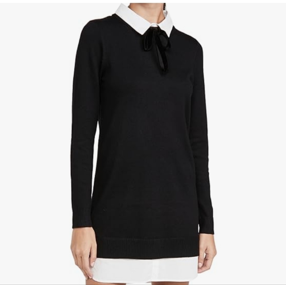 New York & Company Knit Sweater Combo Dress